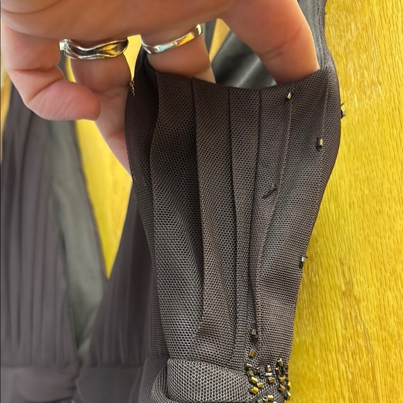 Elegant Chocolate Brown Evening Gown Velvet and beaded - Picture 4 of 7